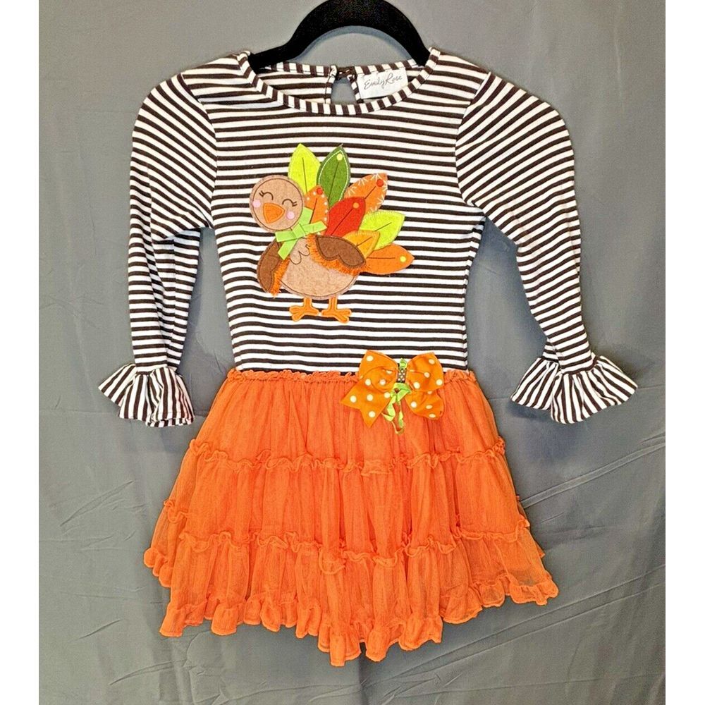 Emily Rose Tulle Thanksgiving Turkey Dress Girl EUC Size 5
